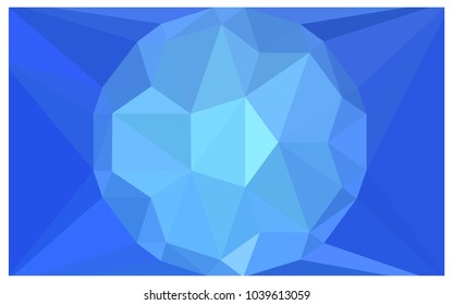 Light BLUE vector polygonal illustration, which consist of triangles with a gemstone in center. Triangular design of a huge diamond for your business. Creative geometric background of gems.