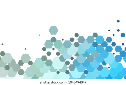 Light BLUE vector polygonal illustration, which consist of hexagons. Hexagonal pattern for your business design. Geometric background in Origami style with gradient. 