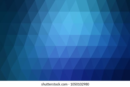 Light BLUE vector polygonal illustration, which consist of triangles. Triangular pattern for your business design. Geometric background in Origami style with gradient. 
