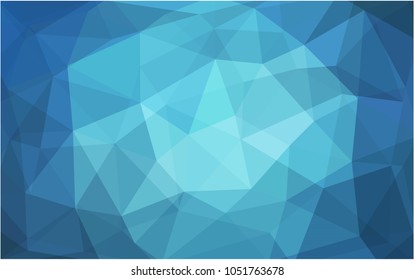 Light BLUE vector polygonal illustration, which consist of triangles. Triangular pattern for your business design. Geometric background in Origami style with gradient. 