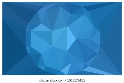Light BLUE vector polygonal illustration, which consist of triangles with a gemstone in center. Triangular design of a huge diamond for your business. Creative geometric background of gems.