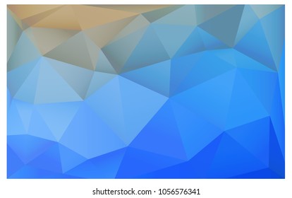 Light BLUE vector polygonal illustration, which consist of triangles. Triangular pattern for your business design. Geometric background in Origami style with gradient. 
