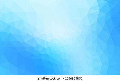 Light BLUE vector polygonal illustration, which consist of triangles. Triangular pattern for your business design. Geometric background in Origami style with gradient. 