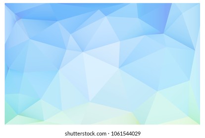Light BLUE vector polygonal illustration, which consist of triangles. Triangular pattern for your business design. Geometric background in Origami style with gradient. 