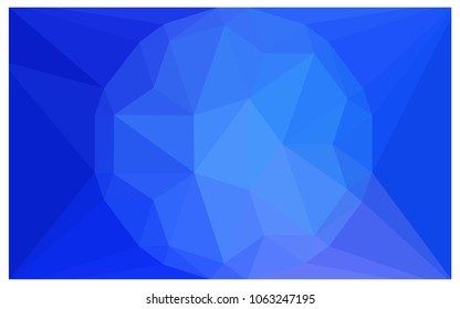 Light BLUE vector polygonal illustration, which consist of triangles with a gemstone in center. Triangular design of a huge diamond for your business. Creative geometric background of gems.