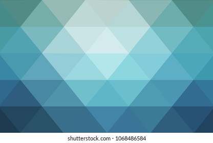 Light BLUE vector polygonal illustration, which consist of triangles. Triangular design for your business. Creative geometric background in Origami style with gradient