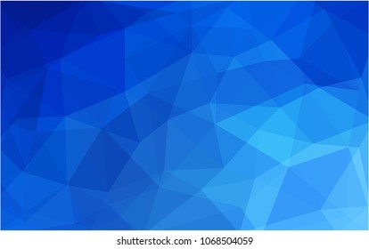 Light BLUE vector polygonal illustration, which consist of triangles. Triangular pattern for your business design. Geometric background in Origami style with gradient. 