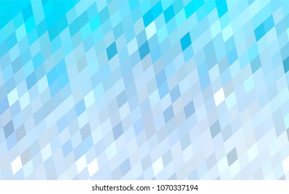 Light BLUE vector polygonal illustration, which consist of rectangles. Rectangular pattern for your business design. Geometric background in Origami style with gradient. 