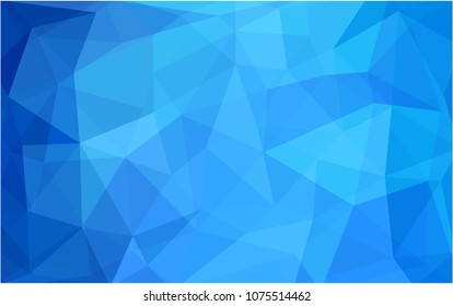 Light BLUE vector polygonal illustration, which consist of triangles. Triangular design for your business. Creative geometric background in Origami style with gradient