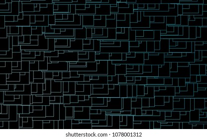Light BLUE vector polygonal illustration, which consist of rectangles. Rectangular pattern for your business design. Geometric background in Origami style with gradient. 