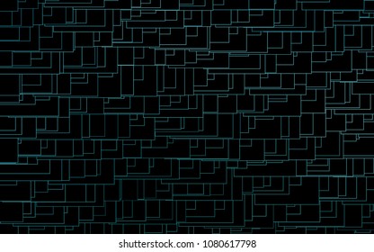 Light BLUE vector polygonal illustration, which consist of rectangles. Rectangular pattern for your business design. Geometric background in Origami style with gradient. 