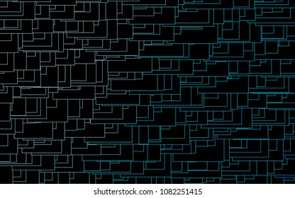 Light BLUE vector polygonal illustration, which consist of rectangles. Rectangular pattern for your business design. Geometric background in Origami style with gradient. 
