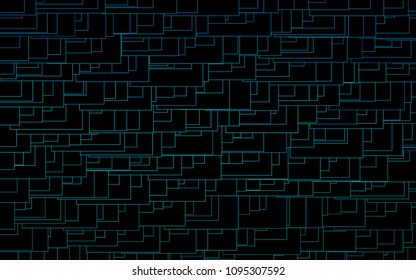 Light BLUE vector polygonal illustration, which consist of rectangles. Rectangular pattern for your business design. Geometric background in Origami style with gradient. 