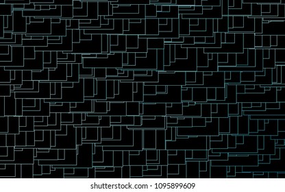 Light BLUE vector polygonal illustration, which consist of rectangles. Rectangular pattern for your business design. Geometric background in Origami style with gradient. 