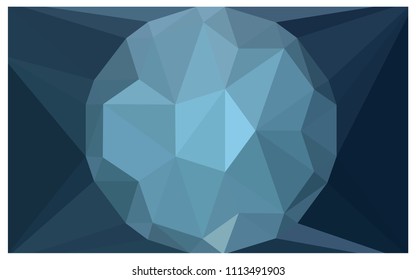 Light BLUE vector polygonal illustration, which consist of triangles with a gemstone in center. Triangular design of a huge diamond for your business. Creative geometric background of gems.