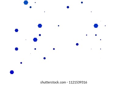 Light BLUE vector polygonal illustration, which consist of hexagons. Hexagonal pattern for your business design. Geometric background in Origami style with gradient. 