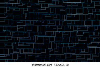 Light BLUE vector polygonal illustration consisting of rectangles. Rectangular design for your business. Creative geometric background in origami style with gradient.