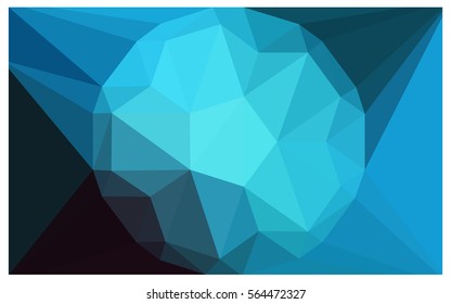 Light BLUE vector polygonal illustration, which consist of triangles with a gemstone in center. Triangular design of a huge diamond for your business. Creative geometric background of gems.