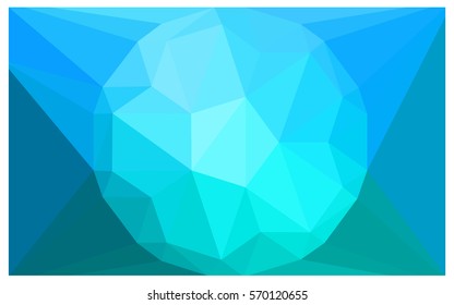 Light BLUE vector polygonal illustration, which consist of triangles with a gemstone in center. Triangular design of a huge diamond for your business. Creative geometric background of gems.