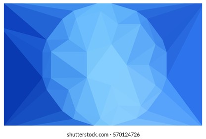 Light BLUE vector polygonal illustration, which consist of triangles with a gemstone in center. Triangular design of a huge diamond for your business. Creative geometric background of gems.