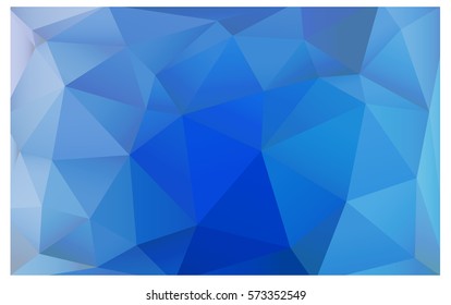 Light BLUE vector polygonal illustration, which consist of triangles. Triangular pattern for your business design. Geometric background in Origami style with gradient. 