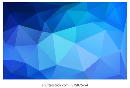 Light BLUE vector polygonal illustration, which consist of triangles. Triangular pattern for your business design. Geometric background in Origami style with gradient. 