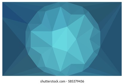 Light BLUE vector polygonal illustration, which consist of triangles with a gemstone in center. Triangular design of a huge diamond for your business. Creative geometric background of gems.