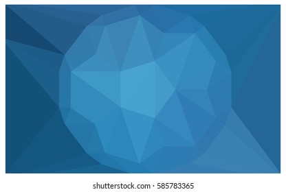 Light BLUE vector polygonal illustration, which consist of triangles with a gemstone in center. Triangular design of a huge diamond for your business. Creative geometric background of gems.