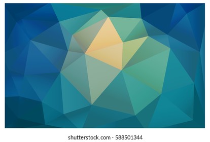 Light BLUE vector polygonal illustration, which consist of triangles. Triangular pattern for your business design. Geometric background in Origami style with gradient. 