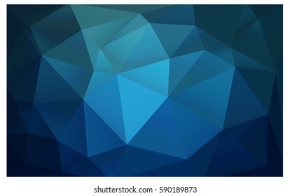 Light BLUE vector polygonal illustration, which consist of triangles. Triangular pattern for your business design. Geometric background in Origami style with gradient. 
