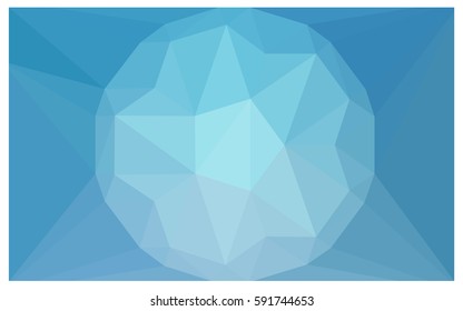 Light BLUE vector polygonal illustration, which consist of triangles with a gemstone in center. Triangular design of a huge diamond for your business. Creative geometric background of gems.