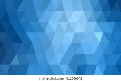 Light BLUE vector polygonal illustration, which consist of triangles. Triangular pattern for your business design. Geometric background in Origami style with gradient. 