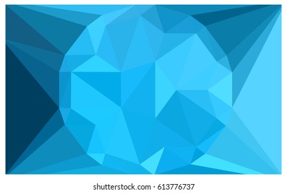 Light BLUE vector polygonal illustration, which consist of triangles with a gemstone in center. Triangular design of a huge diamond for your business. Creative geometric background of gems.
