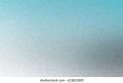 Light BLUE vector polygonal illustration, which consist of hexagons. Hexagonal design for your business. Creative geometric background in Origami style with gradient