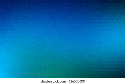 Light BLUE vector polygonal illustration, which consist of hexagons. Hexagonal pattern for your business design. Geometric background in Origami style with gradient. 