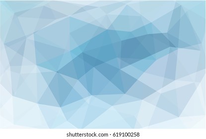 Light BLUE vector polygonal illustration, which consist of triangles. Triangular pattern for your business design. Geometric background in Origami style with gradient. 