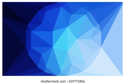 Light BLUE vector polygonal illustration, which consist of triangles with a gemstone in center. Triangular design of a huge diamond for your business. Creative geometric background of gems.