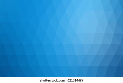 Light BLUE vector polygonal illustration, which consist of triangles. Triangular pattern for your business design. Geometric background in Origami style with gradient. 
