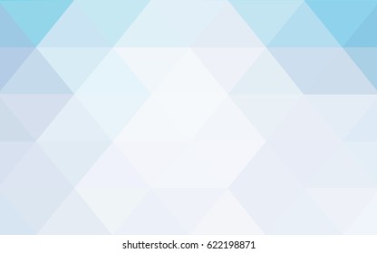 Light BLUE vector polygonal illustration, which consist of triangles. Triangular pattern for your business design. Geometric background in Origami style with gradient. 