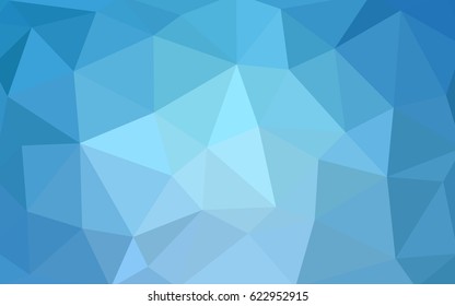 Light BLUE vector polygonal illustration, which consist of triangles. Triangular pattern for your business design. Geometric background in Origami style with gradient. 