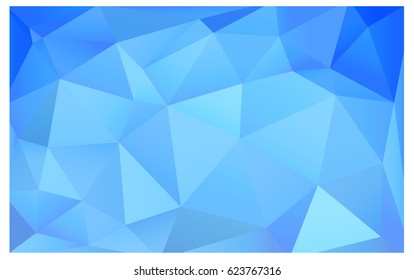 Light BLUE vector polygonal illustration, which consist of triangles. Triangular pattern for your business design. Geometric background in Origami style with gradient. 