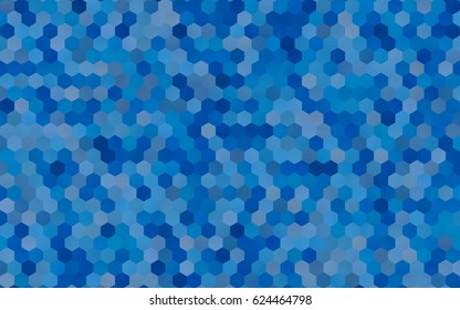 Light BLUE vector polygonal illustration, which consist of hexagons. Hexagonal pattern for your business design. Geometric background in Origami style with gradient. 