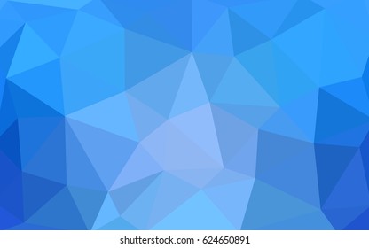 Light BLUE vector polygonal illustration, which consist of triangles. Triangular pattern for your business design. Geometric background in Origami style with gradient. 