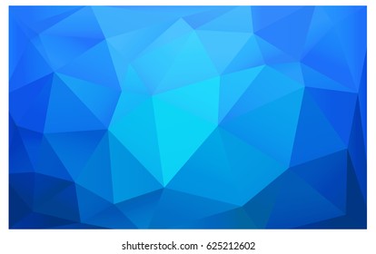 Light BLUE vector polygonal illustration, which consist of triangles. Triangular pattern for your business design. Geometric background in Origami style with gradient. 
