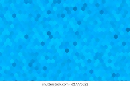 Light blue vector polygonal illustration, which consist of hexagons. Hexagonal design for your business. Creative geometric background in Origami style with gradient