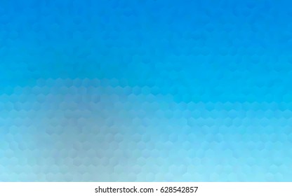 Light BLUE vector polygonal illustration, which consist of hexagons. Hexagonal pattern for your business design. Geometric background in Origami style with gradient. 