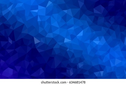 Light BLUE vector polygonal illustration, which consist of triangles. Triangular pattern for your business design. Geometric background in Origami style with gradient. 