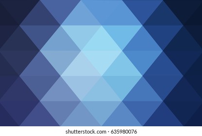 Light BLUE vector polygonal illustration, which consist of triangles. Triangular pattern for your business design. Geometric background in Origami style with gradient. 