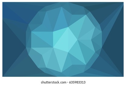 Light BLUE vector polygonal illustration, which consist of triangles with a gemstone in center. Triangular design of a huge diamond for your business. Creative geometric background of gems.