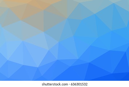 Light BLUE vector polygonal illustration, which consist of triangles. Triangular pattern for your business design. Geometric background in Origami style with gradient. 